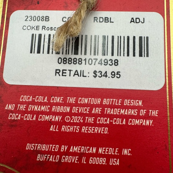 Unisex Coca-Cola Classic Red and Black Adjustable Cap.  New With Tags - Picture 4 of 5